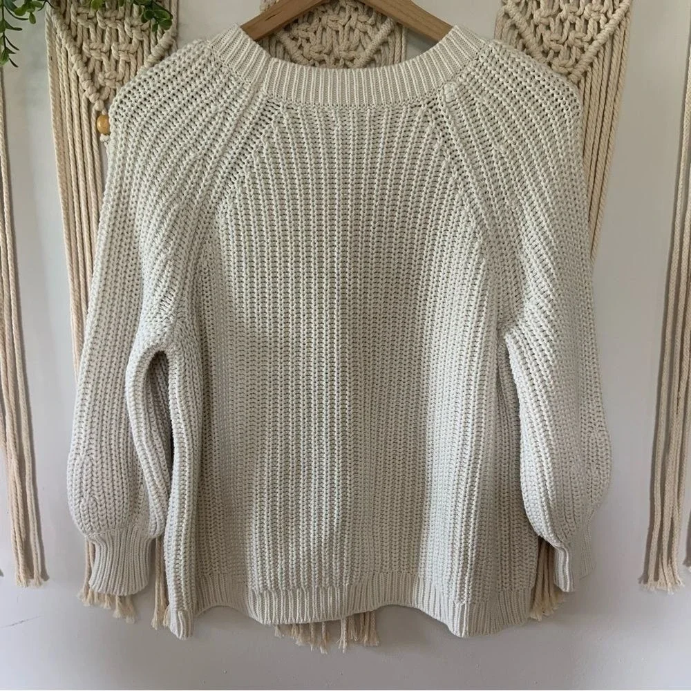 AERIE Women's Cable Knit Cozy Sweater Cream Size Small